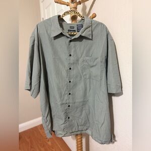 4/$15 George Men's Green Striped Button-up Shirt Size 3XL